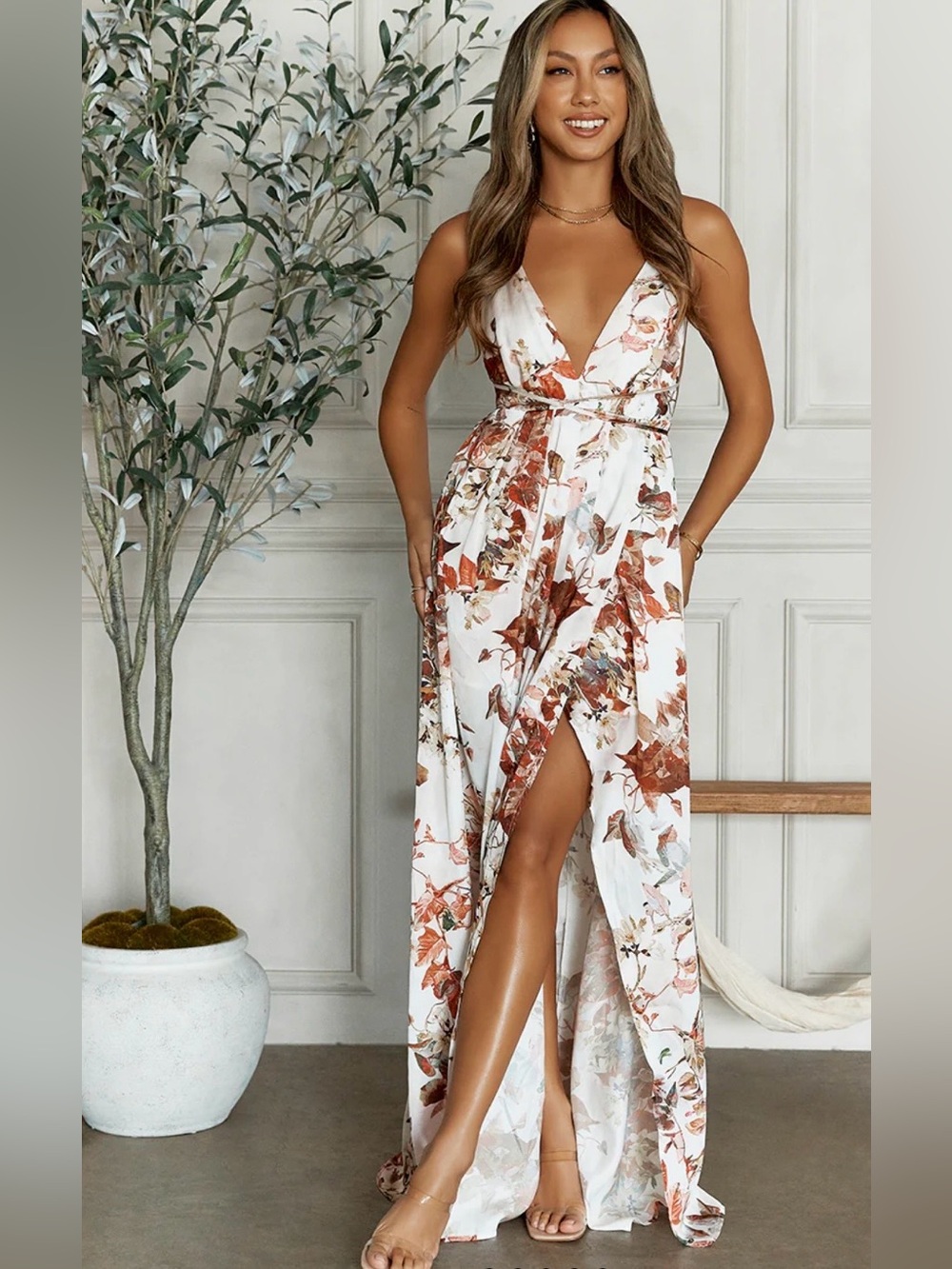 Hello Molly Mermaid Hotel Maxi Dress White Size L